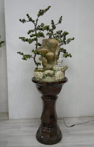 Декоративный напольный фонтан в чаше "Сказочный остров"